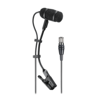 CARDIOID CONDENSER CLIP-ON INSTRUMENT MICROPHONE, 55" (1.4M) PERMANENT ATTACHED MINIATURE CABLE